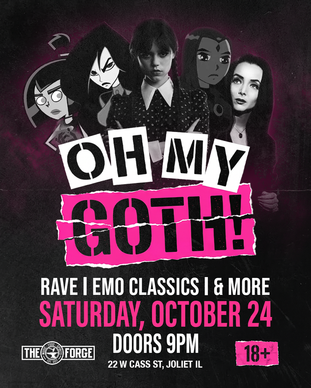 Oh My Goth Tour Chicagoland event flyer