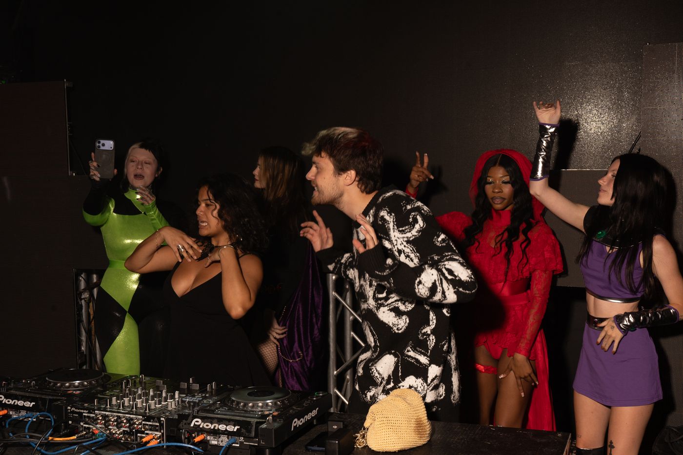 A group of guests celebrating together at the club night